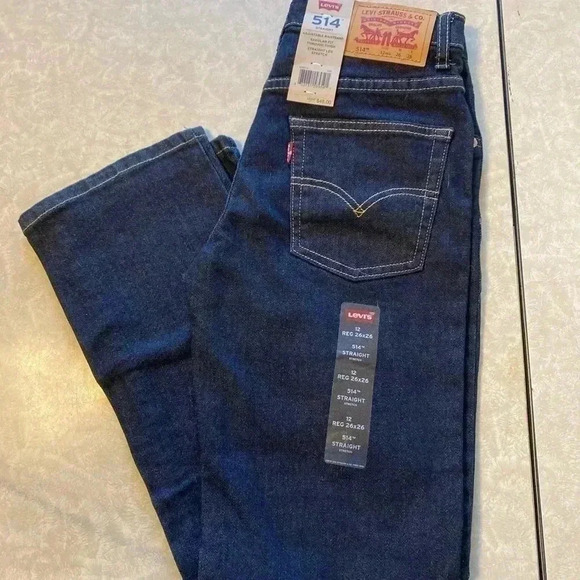 Levi's Boys #514 Straight Leg Regular Fit jeans- Size 12 Adjustable Waist - NWT - Picture 1 of 3